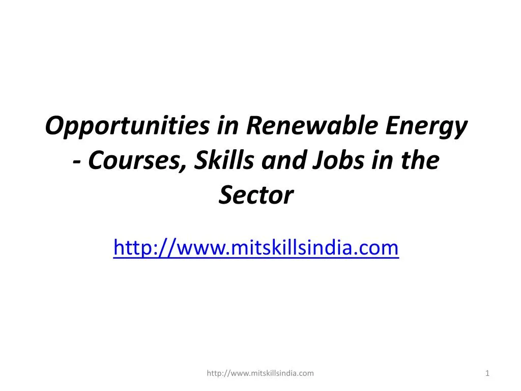 opportunities in renewable energy courses skills and jobs in the sector