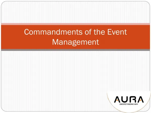 Commandments of the event management