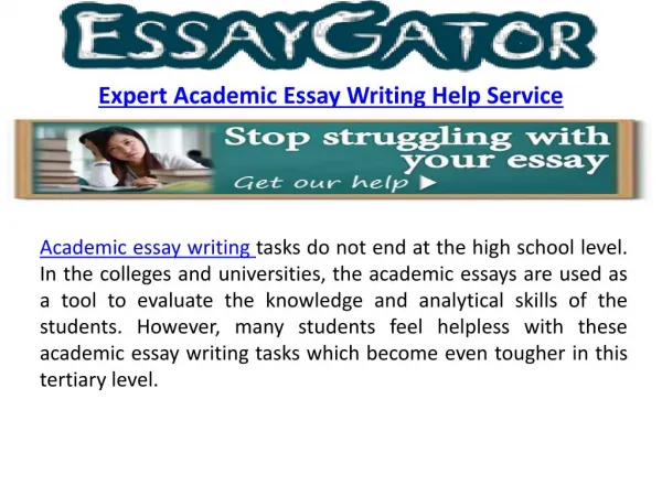 Best Academic Essay Writing Help Service