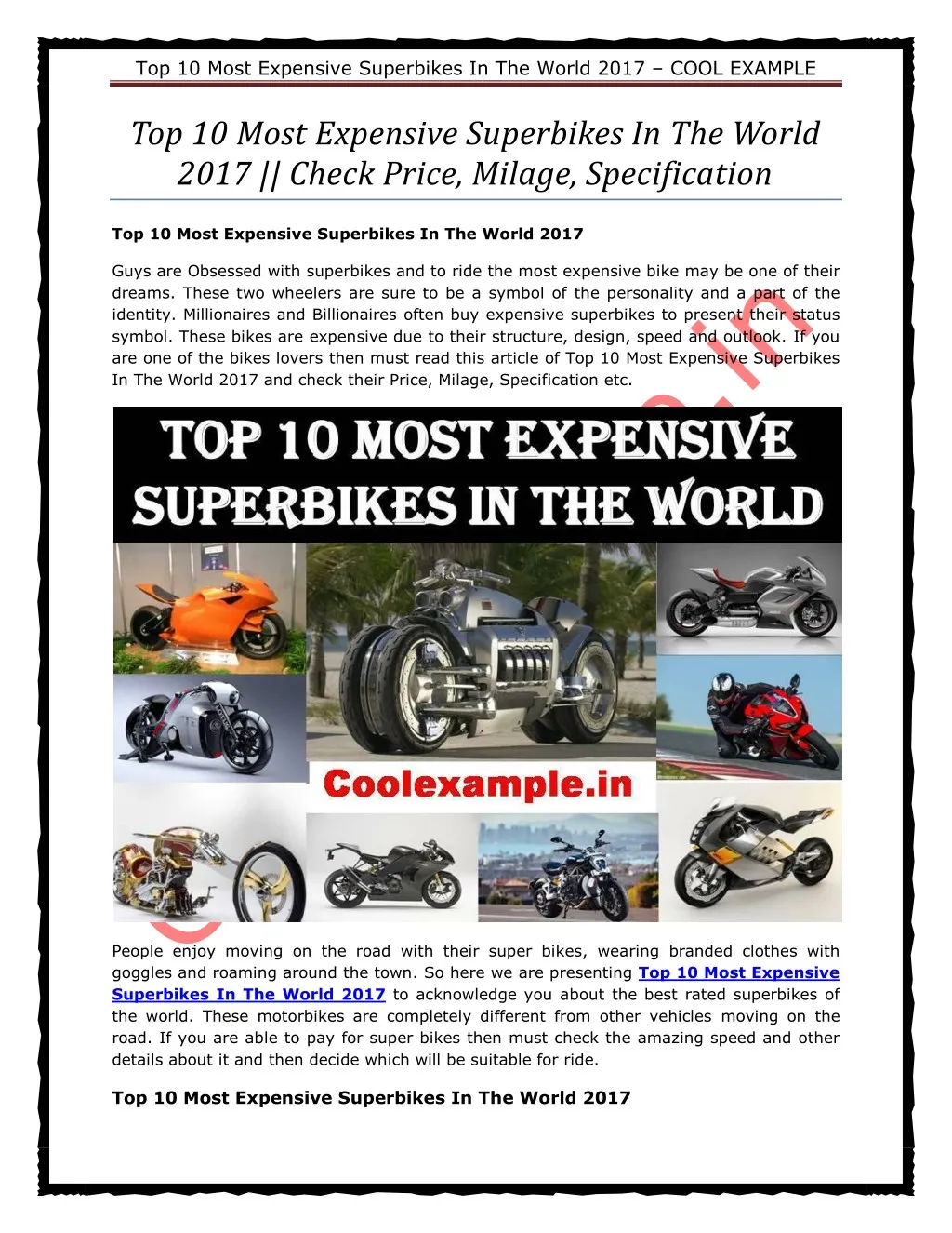 top 10 most expensive superbikes in the world