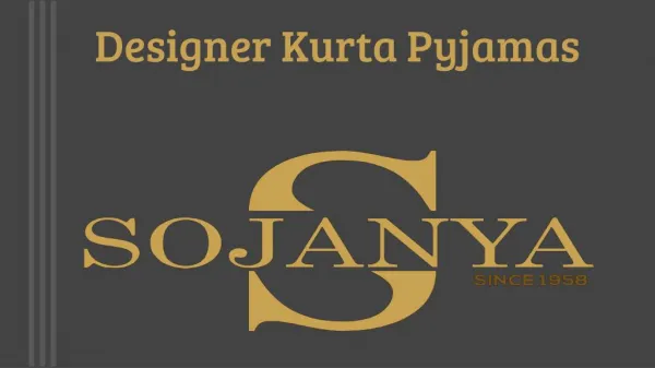 Designer Kurta Pyjamas | www.sojanya.com