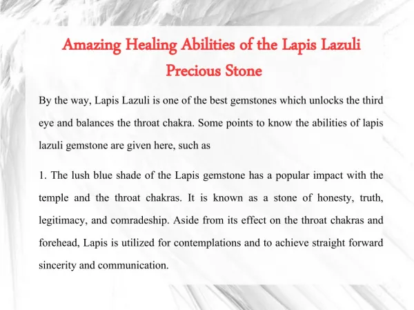 Amazing Healing Abilities of the Lapis Lazuli Precious Stone