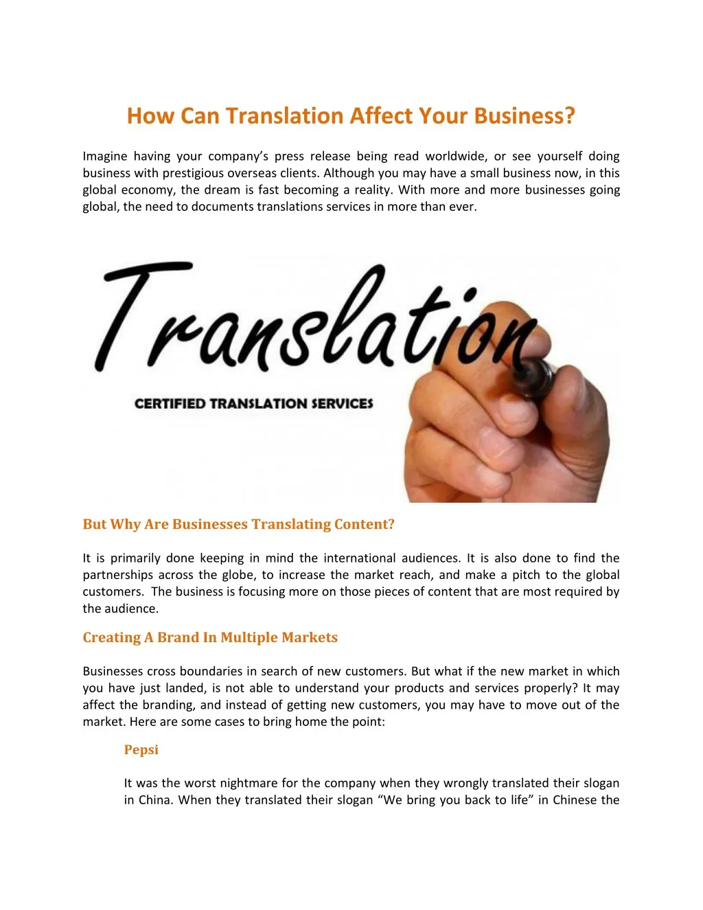 how can translation affect your business