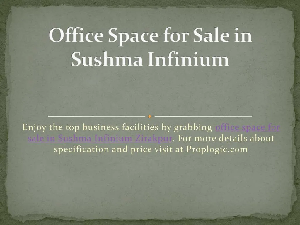 office space for sale in sushma infinium