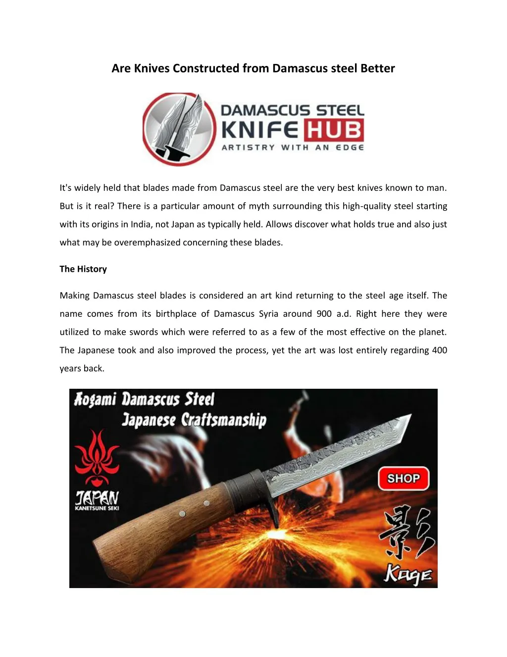 are knives constructed from damascus steel better
