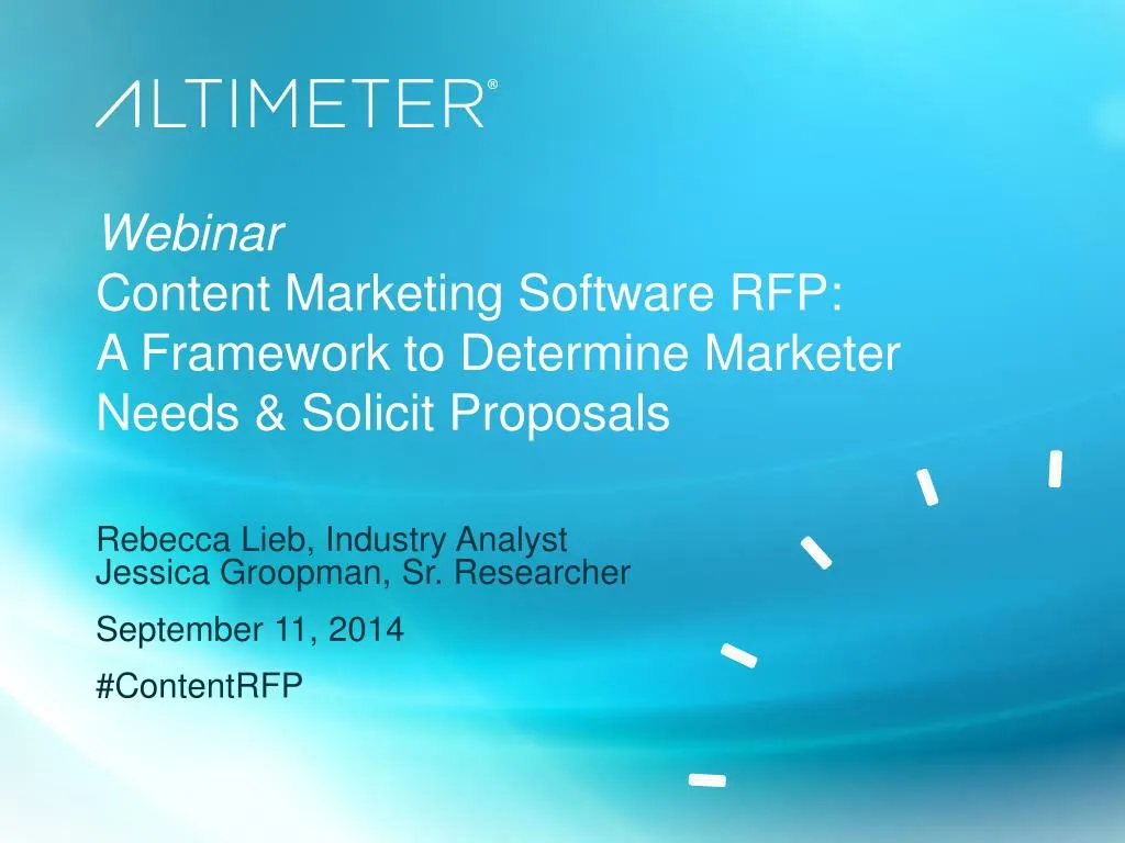 webinar content marketing software rfp a framework to determine marketer needs solicit proposals
