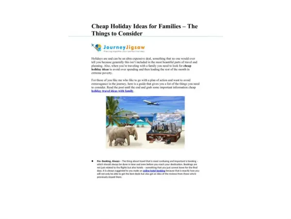 Cheap Holiday Ideas for Families – The Things to Consider