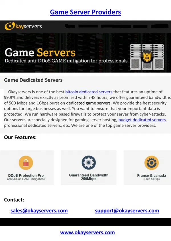Best Game Server Providers