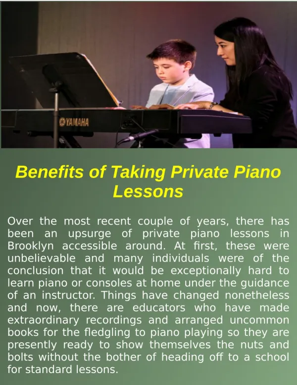 Benefits of Taking Private Piano Lessons