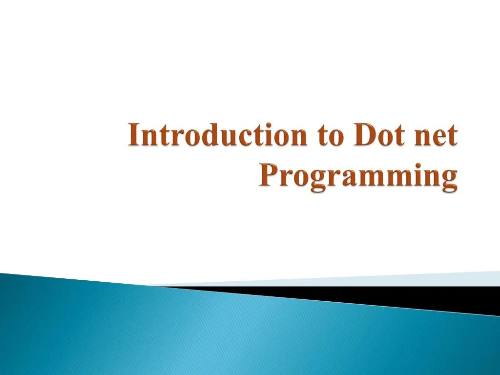 introduction to dot net programming