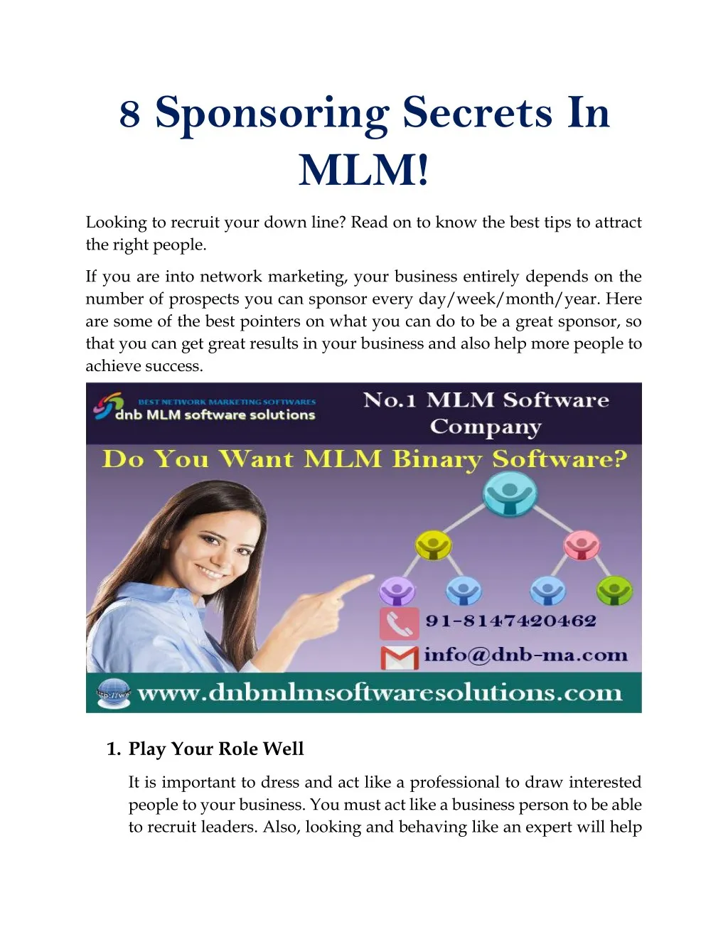 8 sponsoring secrets in mlm