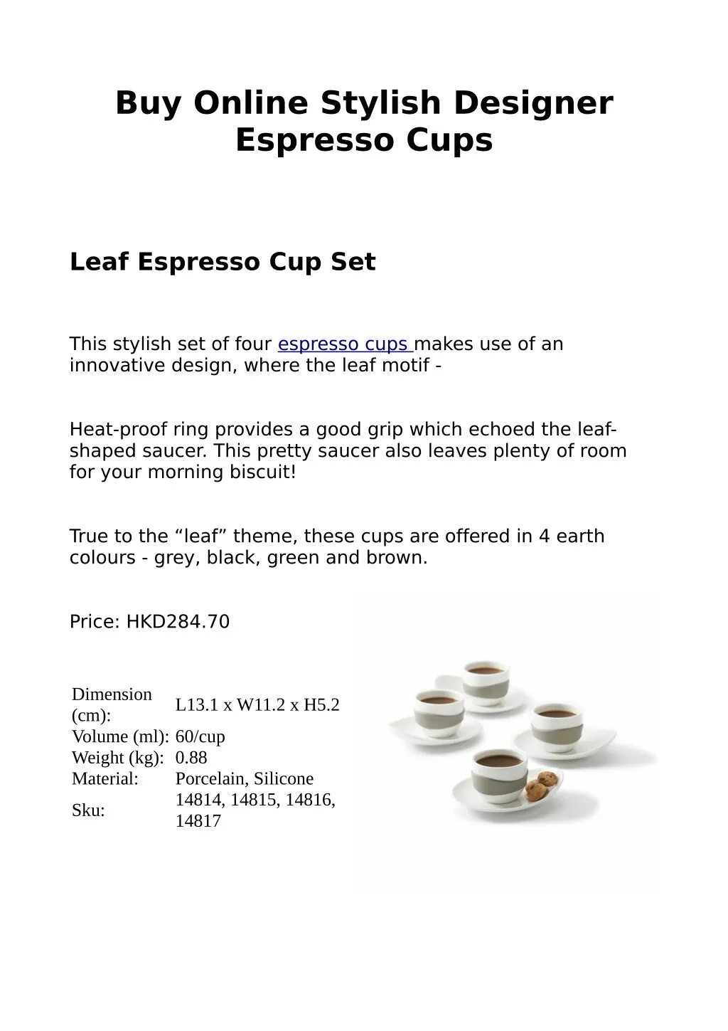 buy online stylish designer espresso cups