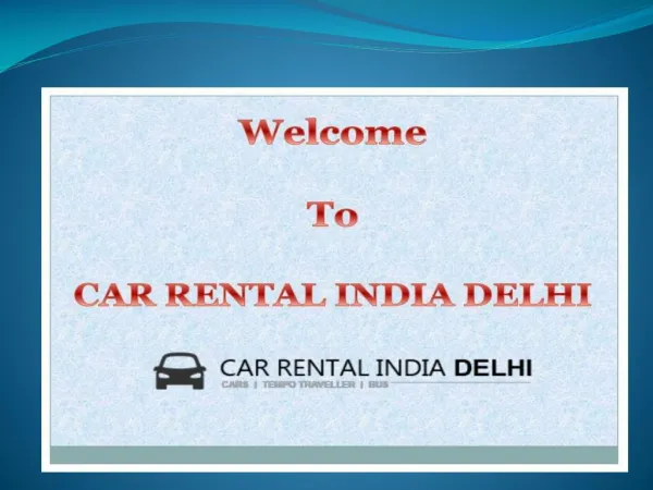 Car Rental Services in Delhi