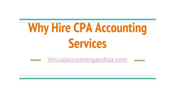 Why hire CPA Accounting services