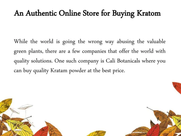 An Authentic Online Store for Buying Kratom