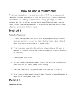How to use a multimeter - slide 1