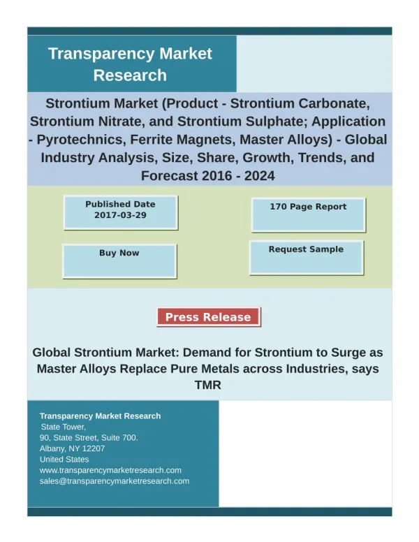 Strontium An insight on the important factors and trends influencing the market 2024