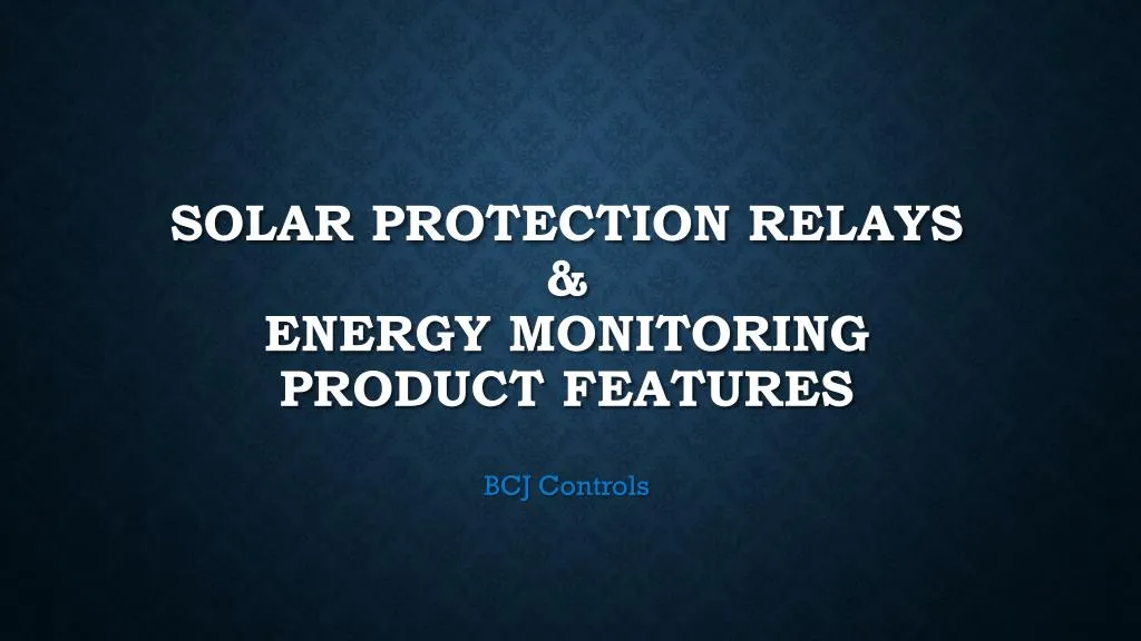 PPT - What is ComAp InteliPro? Solar Protection Relay