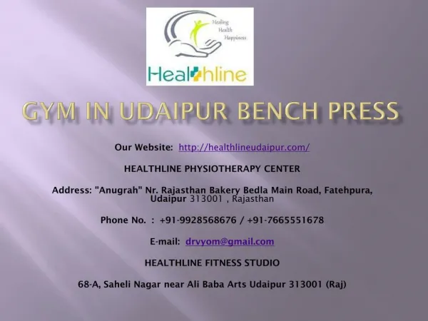 Gym in Udaipur Bench Press