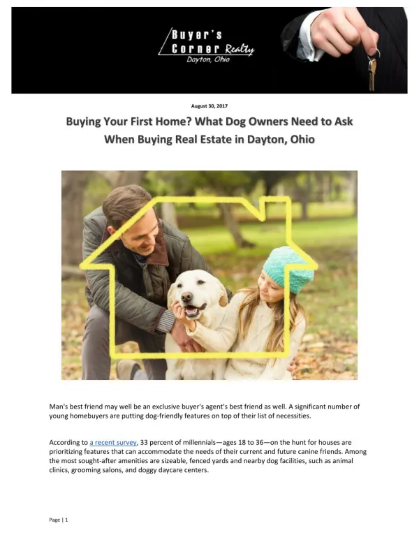 Buying Your First Home? What Dog Owners Need to Ask When Buying Real Estate in Dayton, Ohio