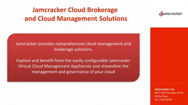 Jamcracker's Cloud Brokerage and Cloud Management Solutions