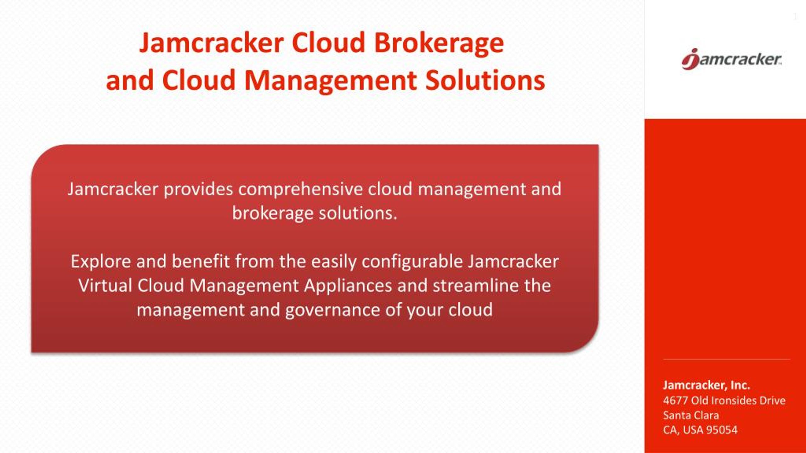PPT - Jamcracker's Cloud Brokerage and Cloud Management Solutions ...