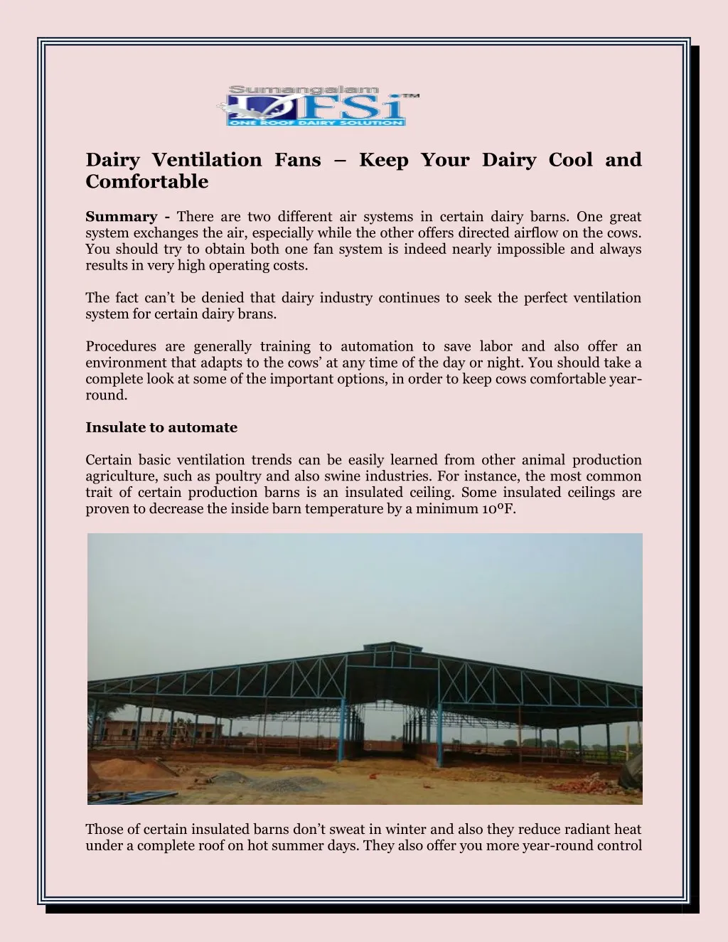 dairy ventilation fans keep your dairy cool
