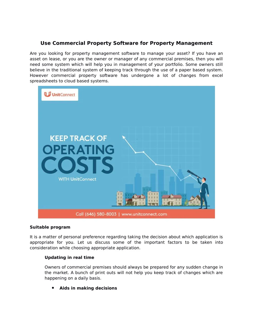 use commercial property software for property