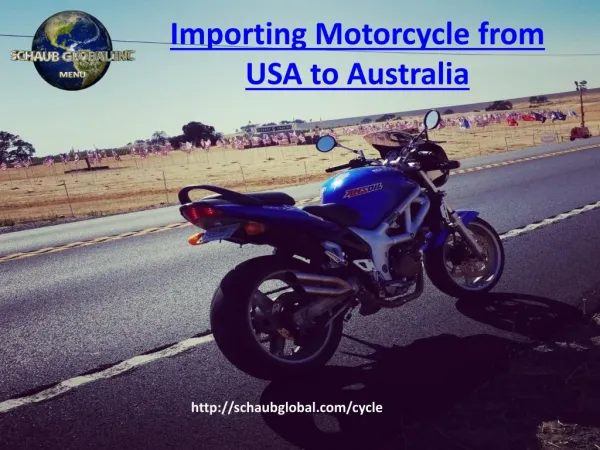 Importing Motorcycle from USA to Australia