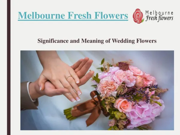 Significance and Meaning of Wedding Flowers – Melbourne Fresh Flowers