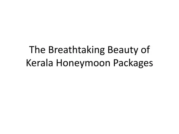 The Breathtaking Beauty of Kerala Honeymoon Packages