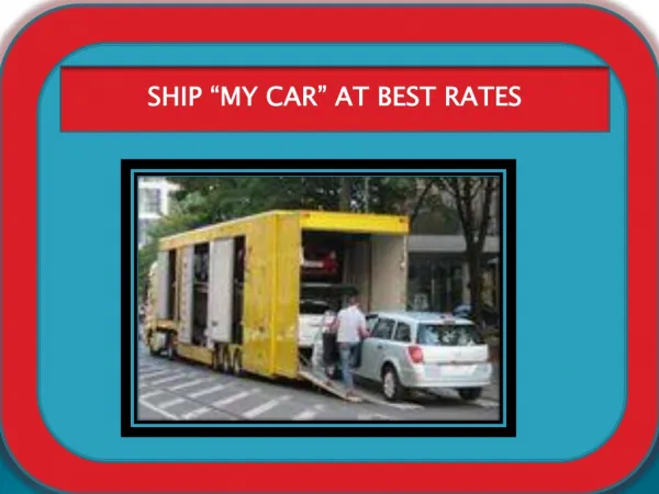 Ship My Car at best rates