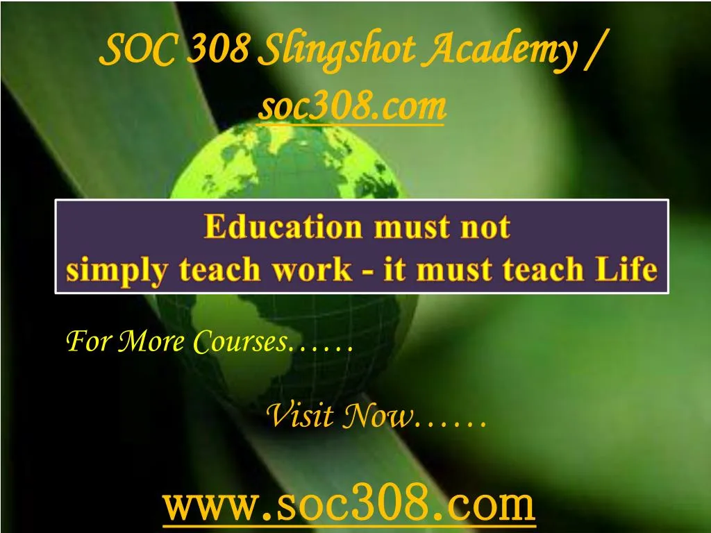 soc 308 slingshot academy soc308 com