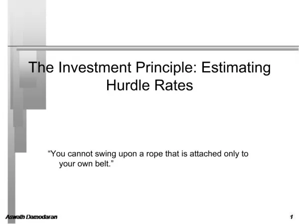 The Investment Principle: Estimating Hurdle Rates