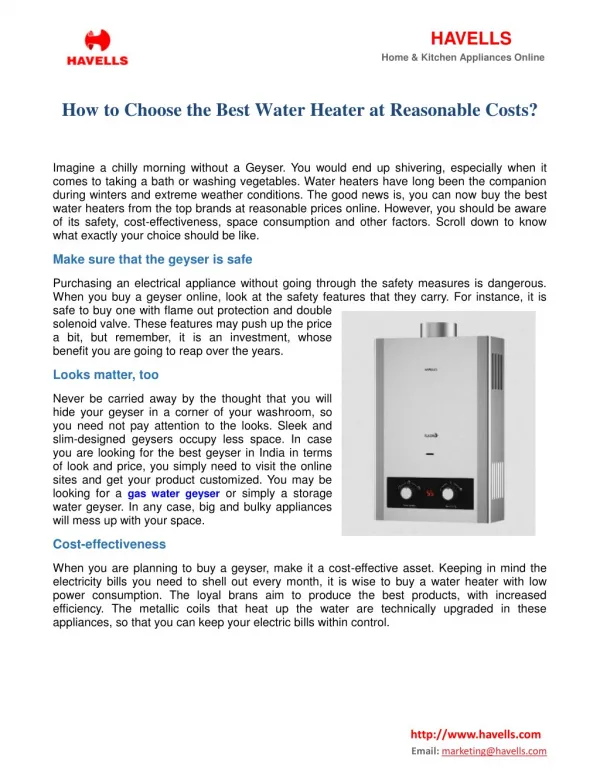How to Choose the Best Water Heater at Reasonable Costs?