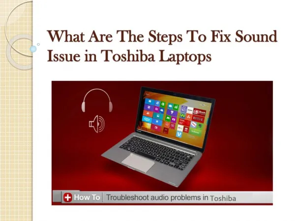 What are the steps to fix sound issue in toshiba laptops