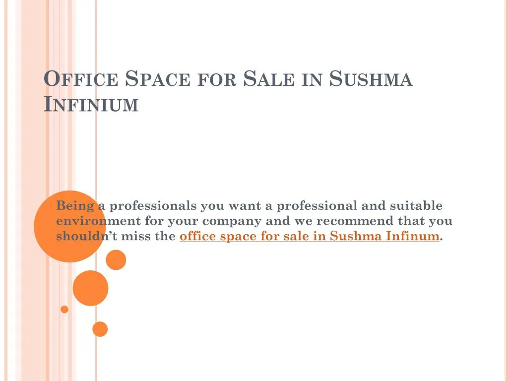 office space for sale in sushma infinium