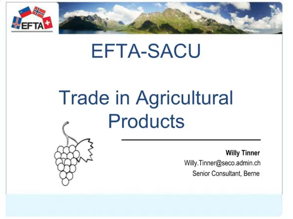 EFTA-SACU Trade in Agricultural Products