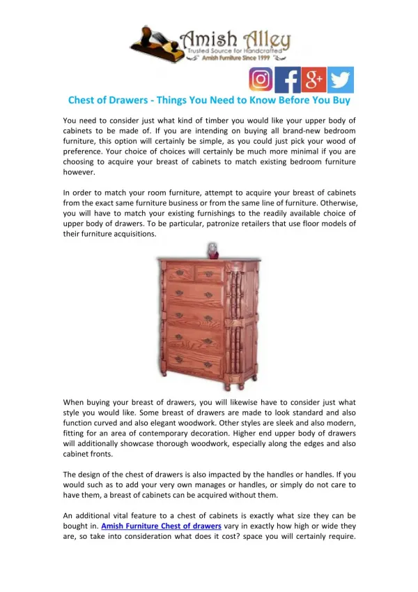 Chest of Drawers - Things You Need to Know Before You Buy
