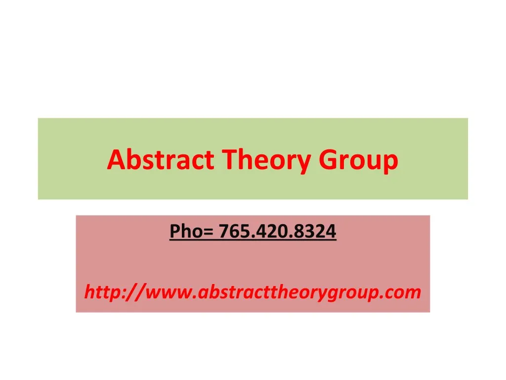 abstract theory group