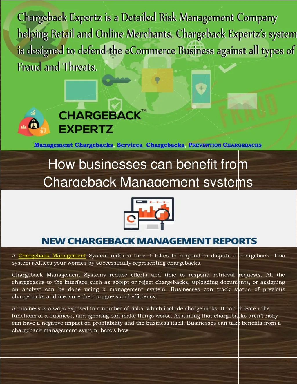 management chargebacks services chargebacks