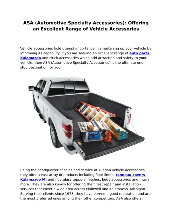 Automotive Specialty Accessories