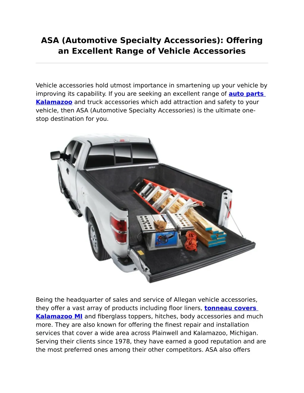 asa automotive specialty accessories offering