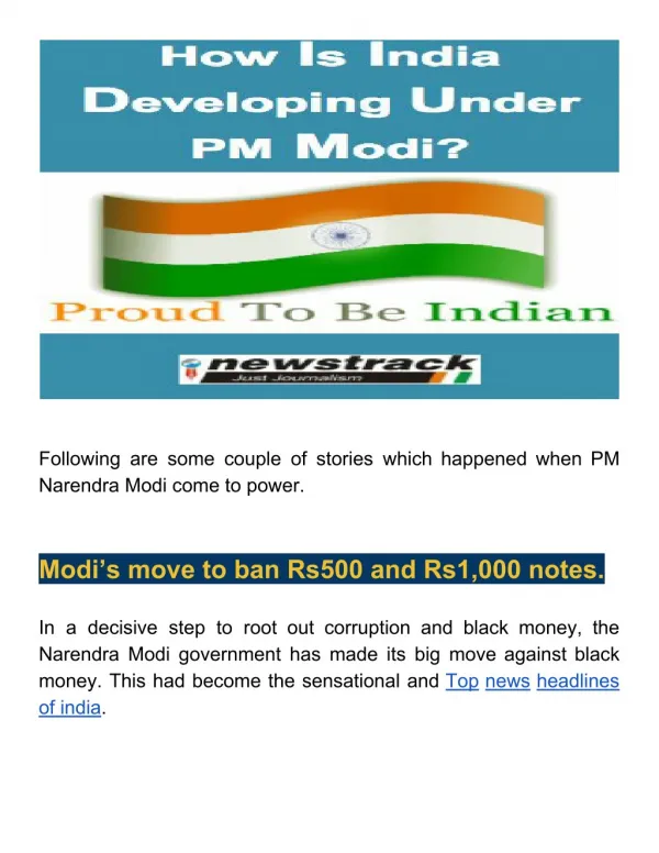 How is India developing under PM Modi?