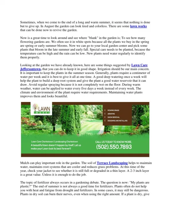 Late Summer Annual LawnCare Tips