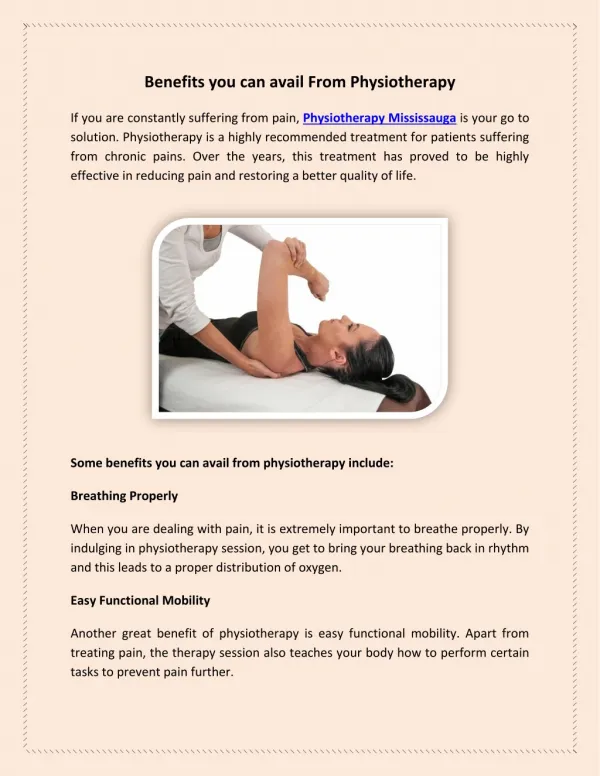 Best Physiotherapy in Mississauga
