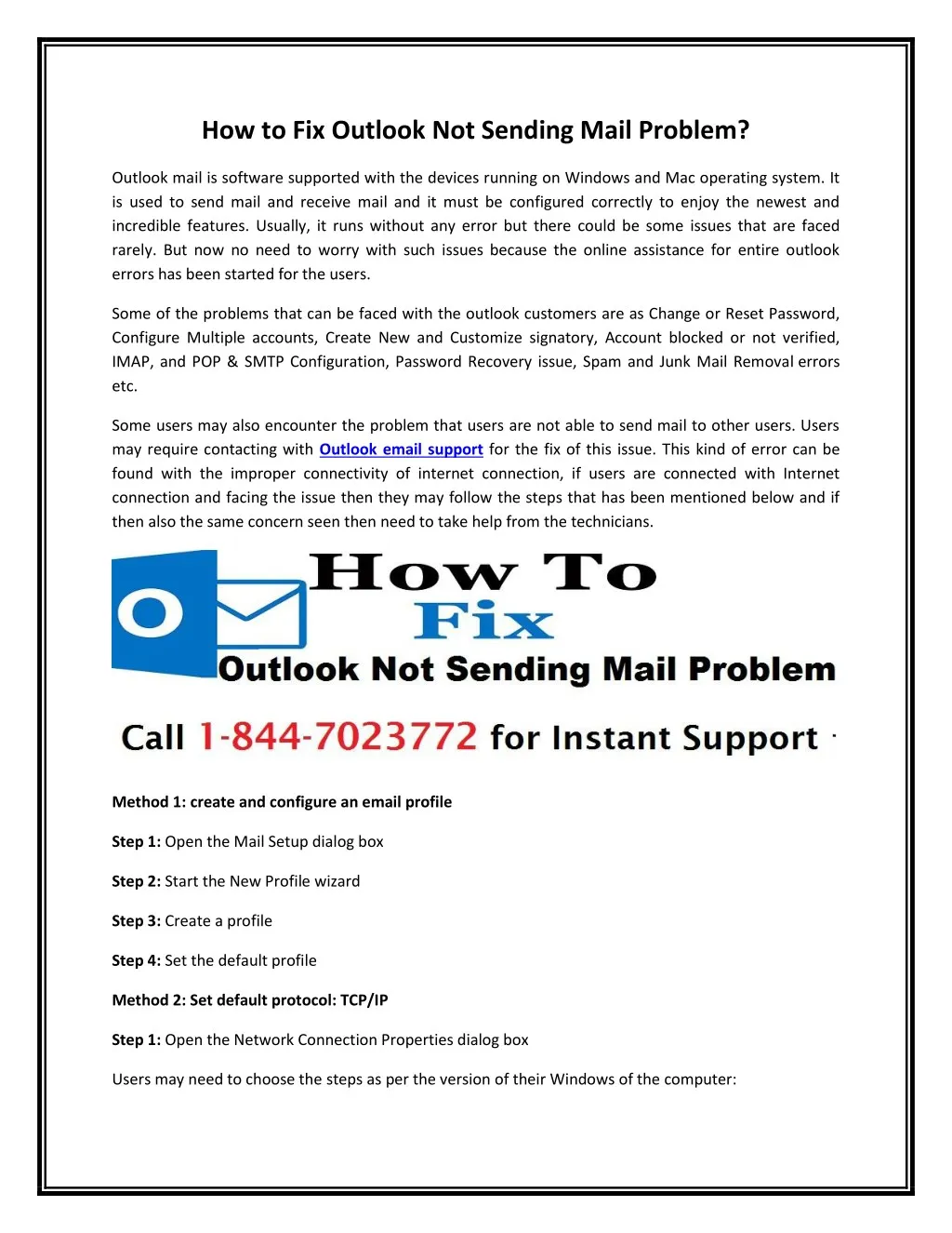 how to fix outlook not sending mail problem