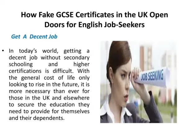 How Fake GCSE Certificates in the UK Open Doors for English Job-Seekers