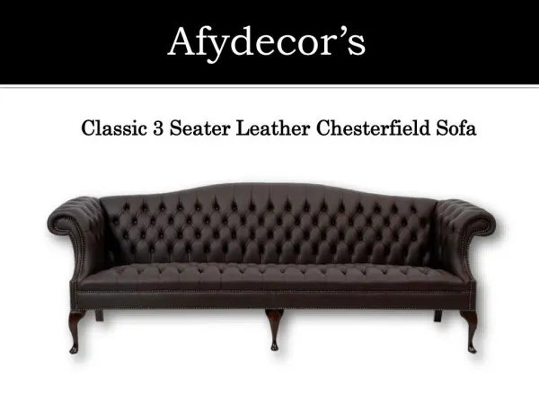 3 Seater Leather Chesterfield Sofa