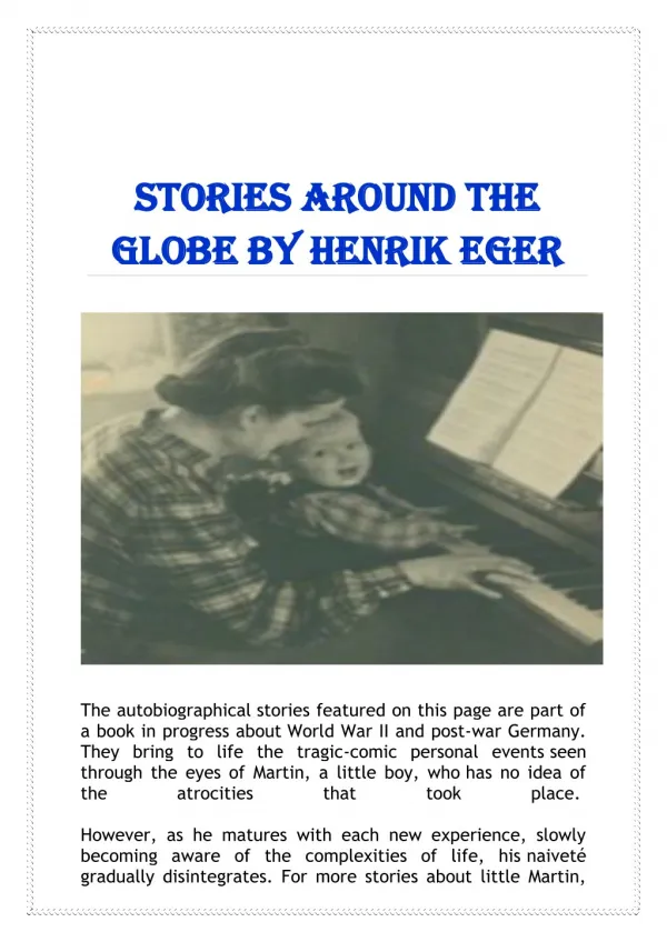 STORIES Around the Globe by Henrik Eger